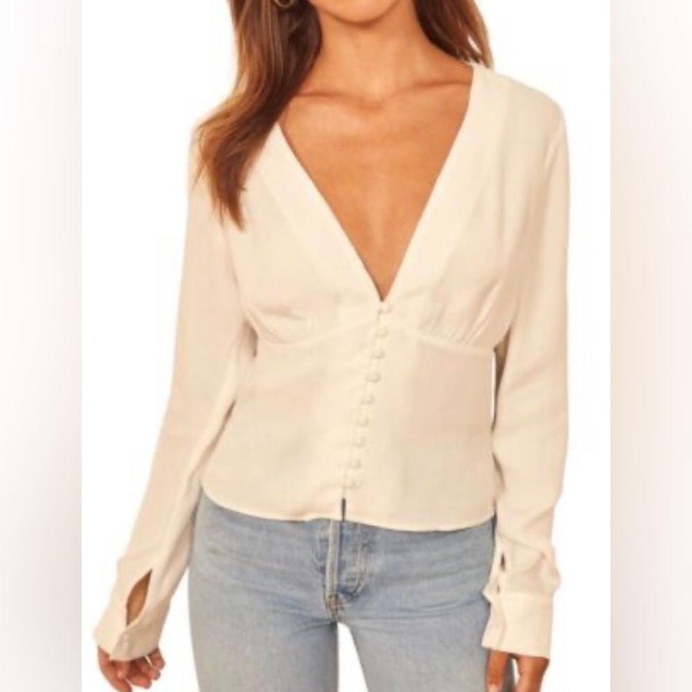 NWT Reformation Fulham Top Size XL in White